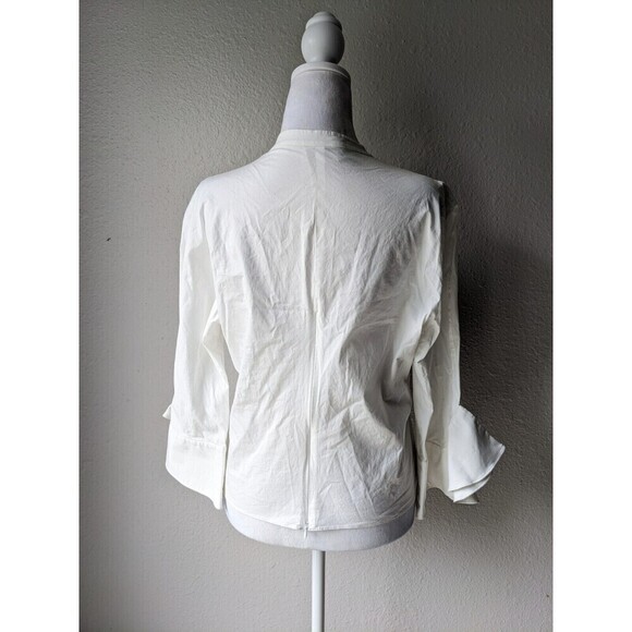 Emporio Armani White Blouse Bell Sleeves Size Medium - Picture 2 of 8